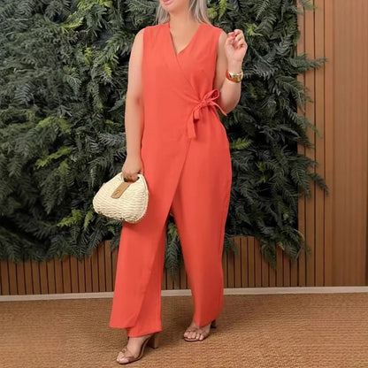 Clara™ | Mono Casual de Verano con Escote en V y Lazo Ajustable