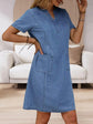 Janina™ – Vestido Vaquero de Verano con Escote en V