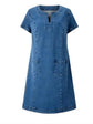 Janina™ – Vestido Vaquero de Verano con Escote en V
